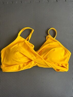 Amazon Yellow Twist-Front Bikini Top
